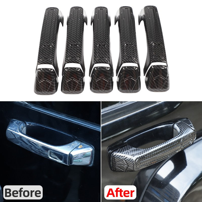 ABS Carbon Fiber Door Handle + Tailgate Cover Trim Bezel For Hummer H3 2005-2009 1