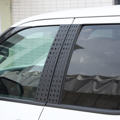 Black Aluminum Alloy Window Center Pillar Trim Panel For Toyota Tundra 2022+ 3