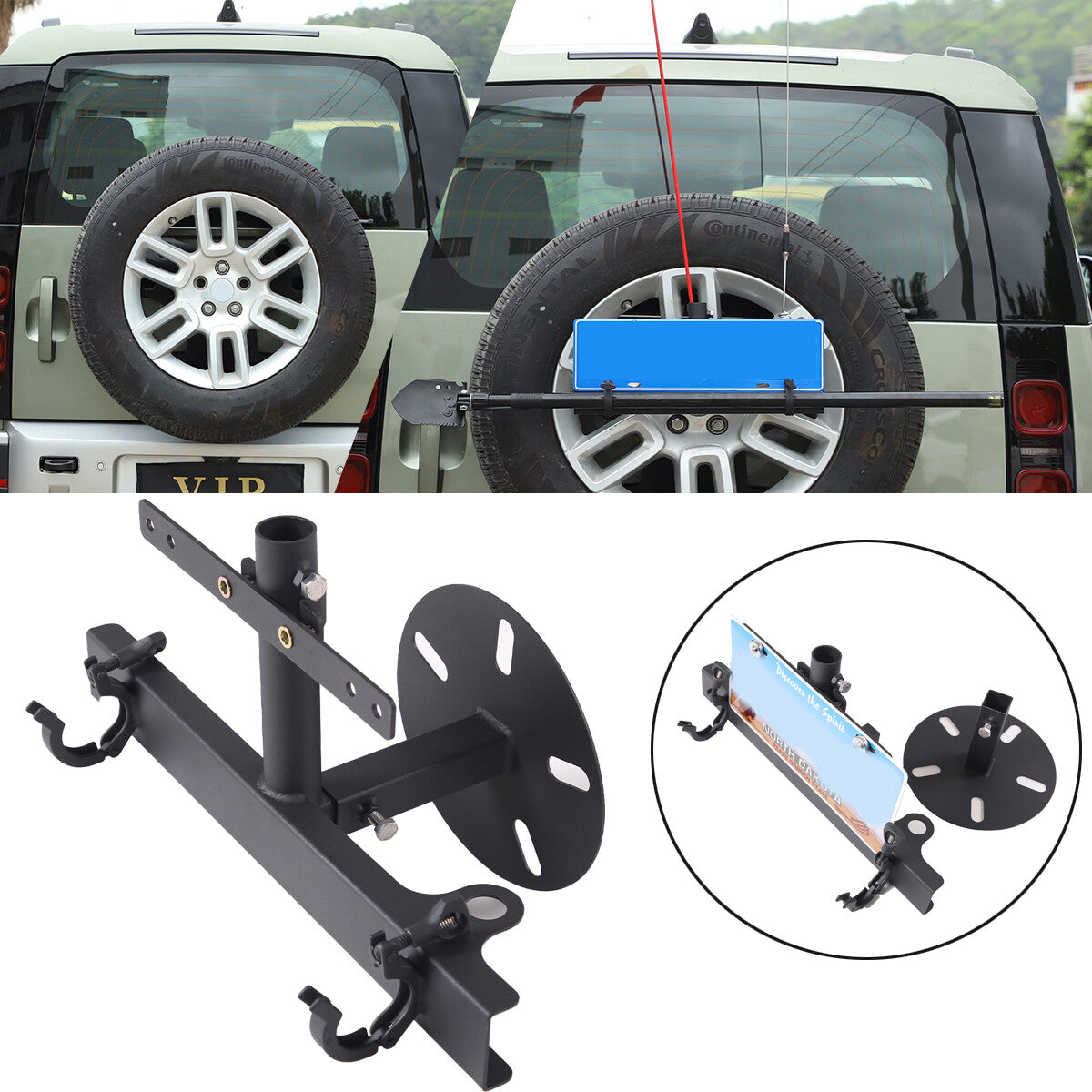 Rear License Plate Flagpole Holder Bracket Accessories For Land Rover Defender 1