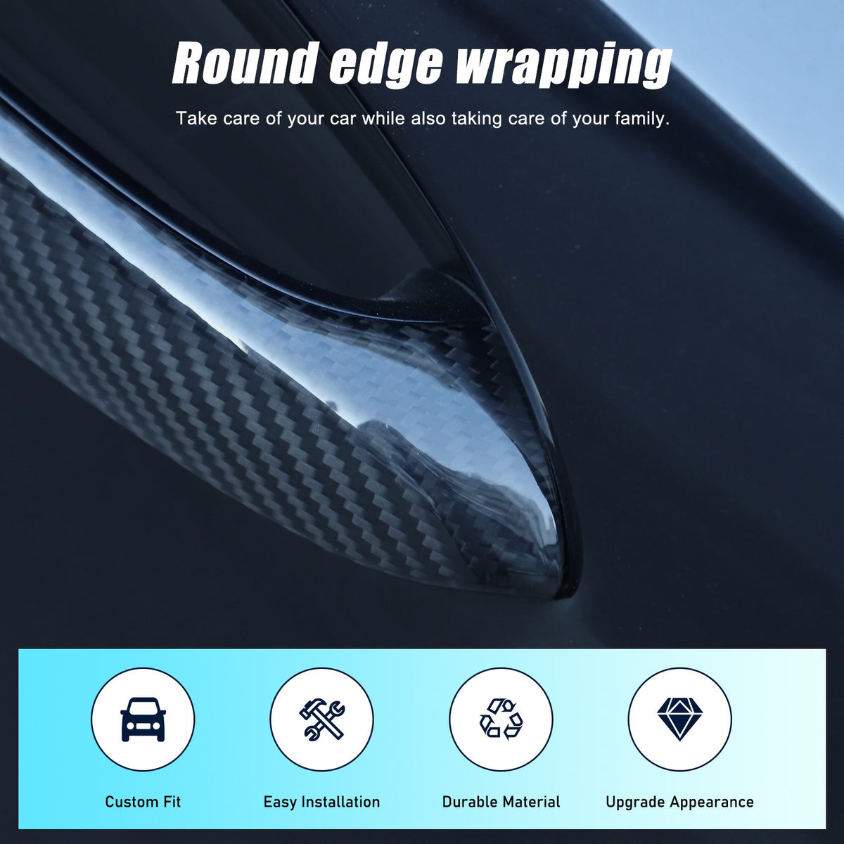 Real Carbon Fiber Outer Door Handle Protector Cover For BMW 5 Series 2022 15