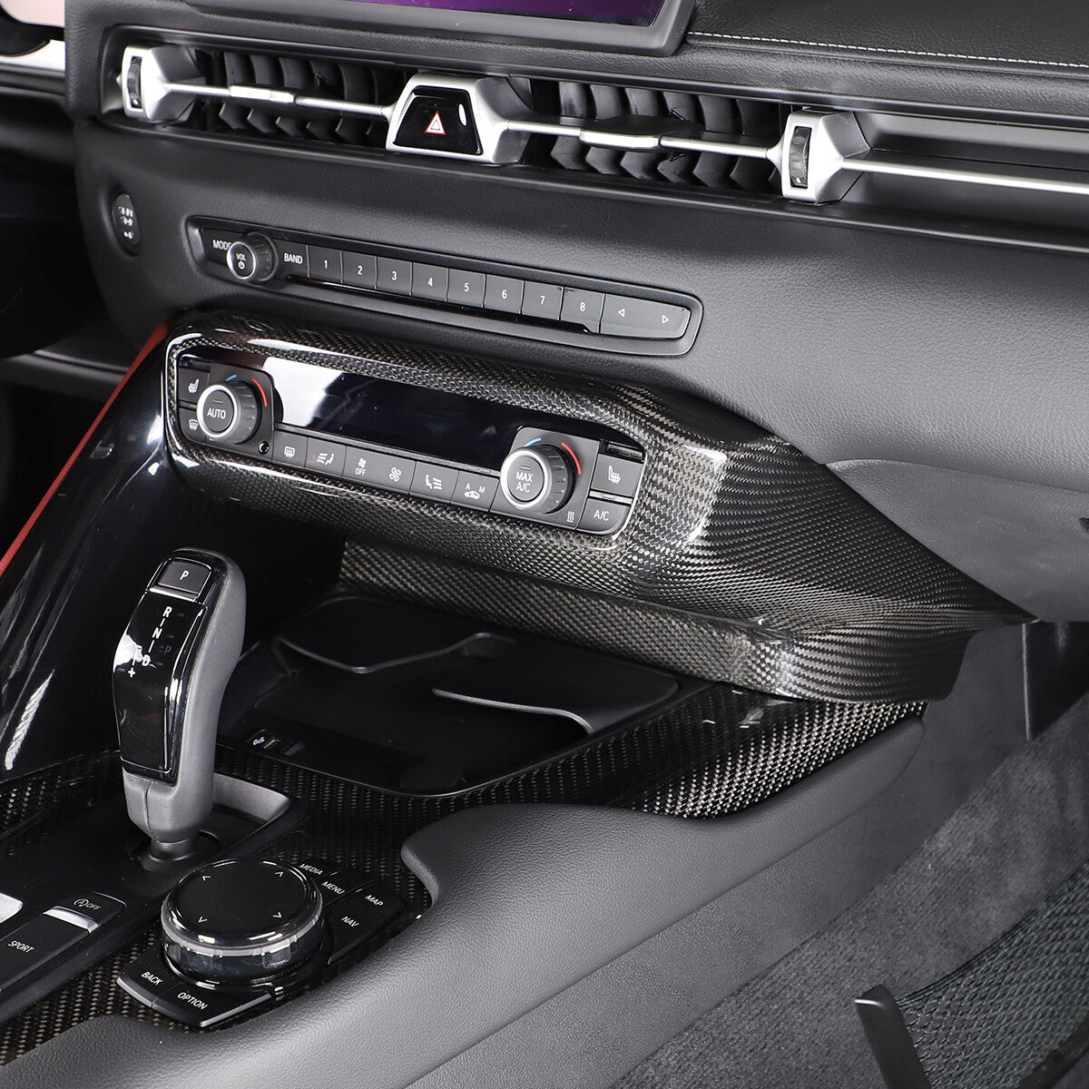 Dry Carbon Fiber Center Console Panel Trim For Toyota Supra A90 2019-2024 US 11