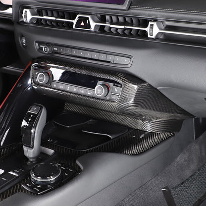 Dry Carbon Fiber Center Console Panel Trim For Toyota Supra A90 2019-2024 US 11
