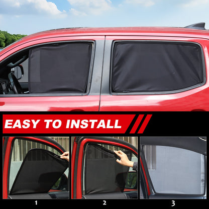Front Rear Window Sun Shade Cover Mesh Shield Screen For Toyota Tacoma 2016-2022 5