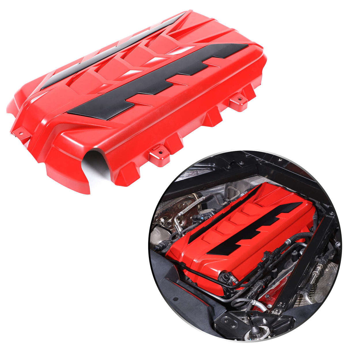 Engine Bay Panel Cover Trim in Edge Blue/Red/Black For Corvette Coupe C8 2020-26 - Styles 6-6 9