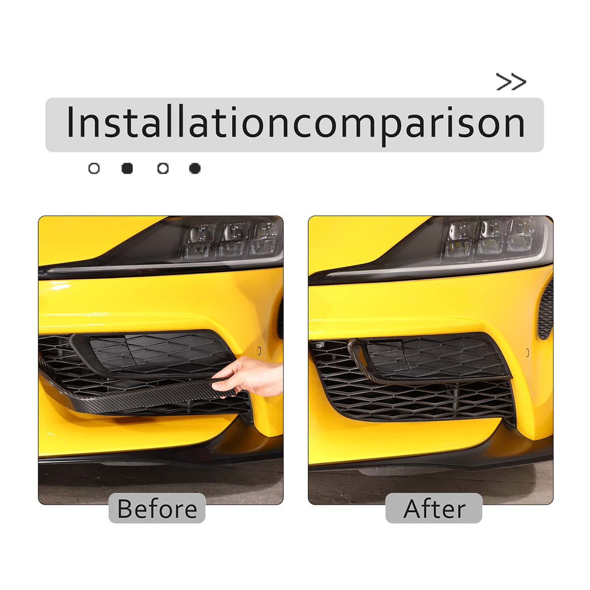 Real Carbon Fiber Front Bumper Side Grill Trim Cover For GR Supra A90 2019-2024 12