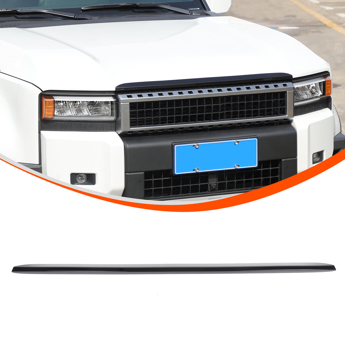 Glossy Black Front Grille Upper Engine Hood Trim For Toyota Land Cruiser LC250 13