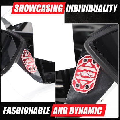 Replacement Red Aluminum Rear Quarter Window Emblem Badge For Corvette C8 20+ US 15