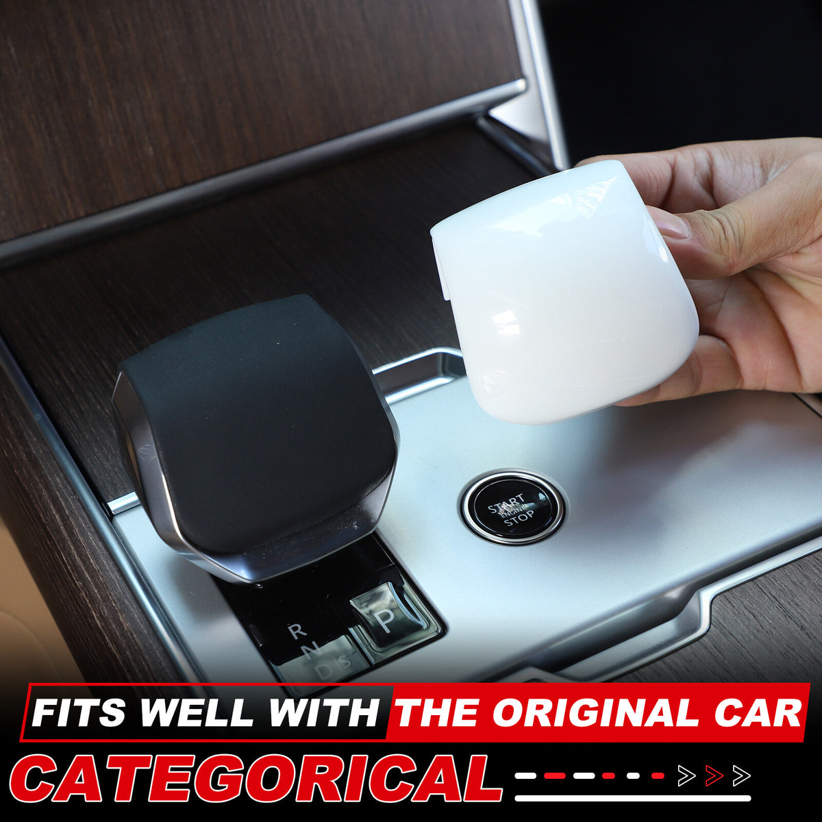 Ceramic White Gear Shift Knob Cover Replacement Trim For LR Discovery 5 LR5 21+ 4