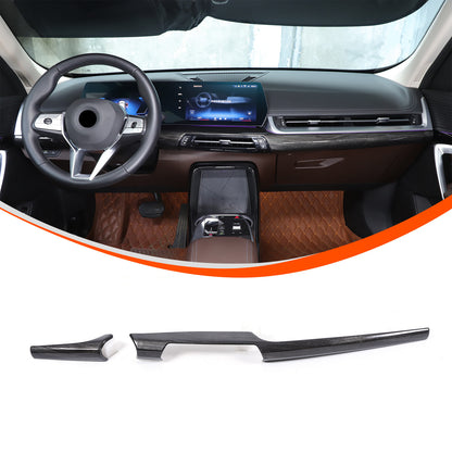 Black Grain Center Console Dashboard Cover Trim for BMW X1 U11 2023-2025 US 3
