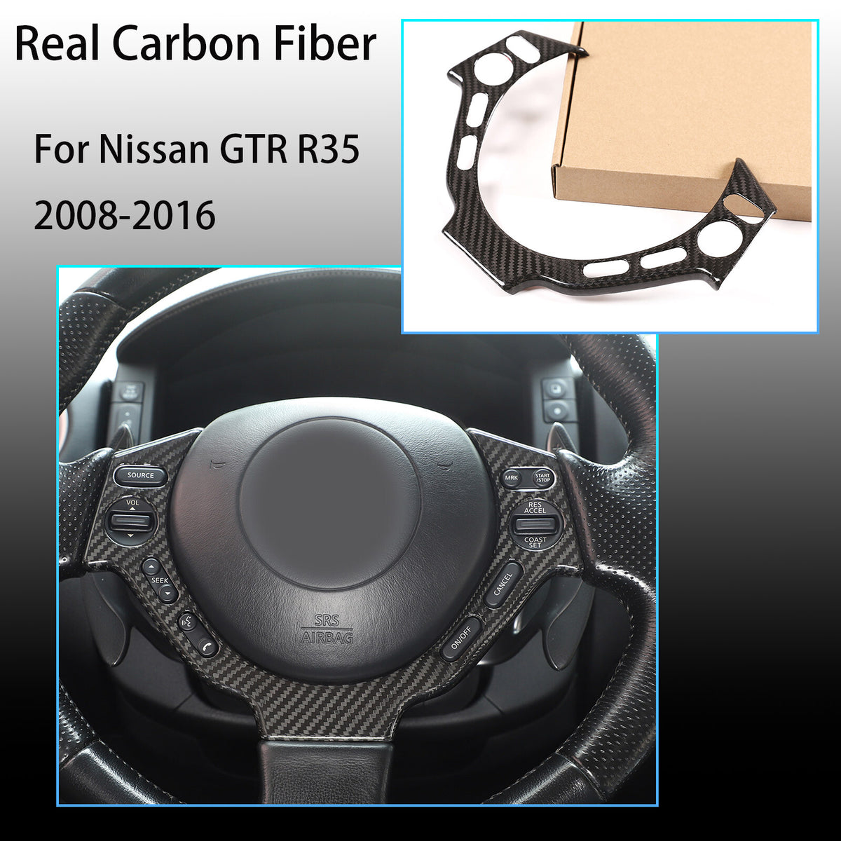 Real Carbon Fiber Interior Set Cover Trim Kit For  Nissan GTR R35 2008-2016 US 56