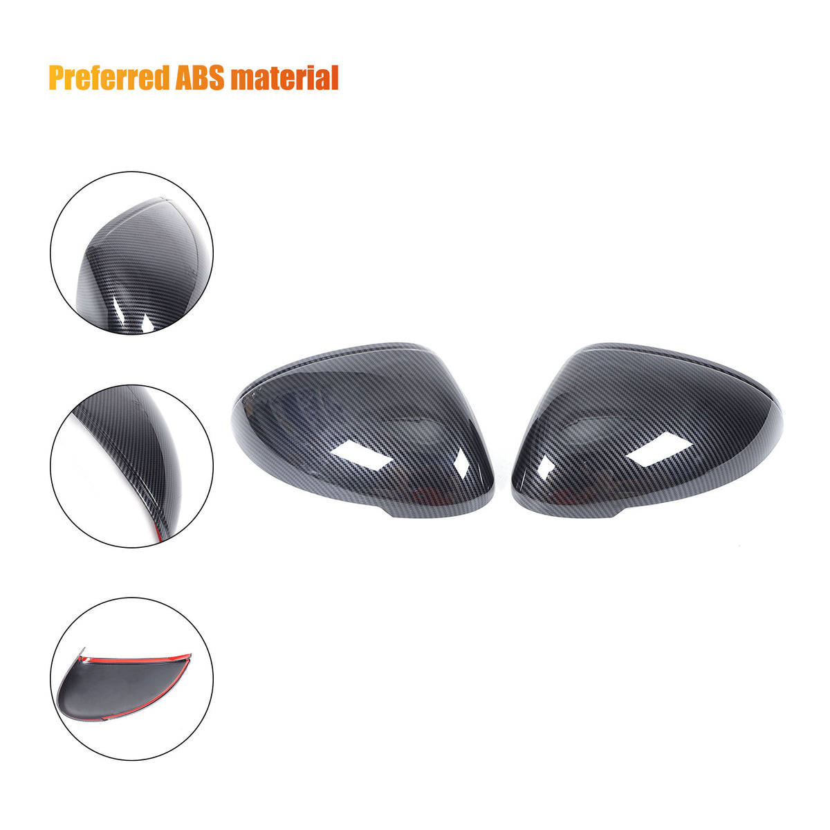 ABS Carbon fiber Side Rear Mirror Cover Caps Trim For Porsche Macan 2011-2021 US 10