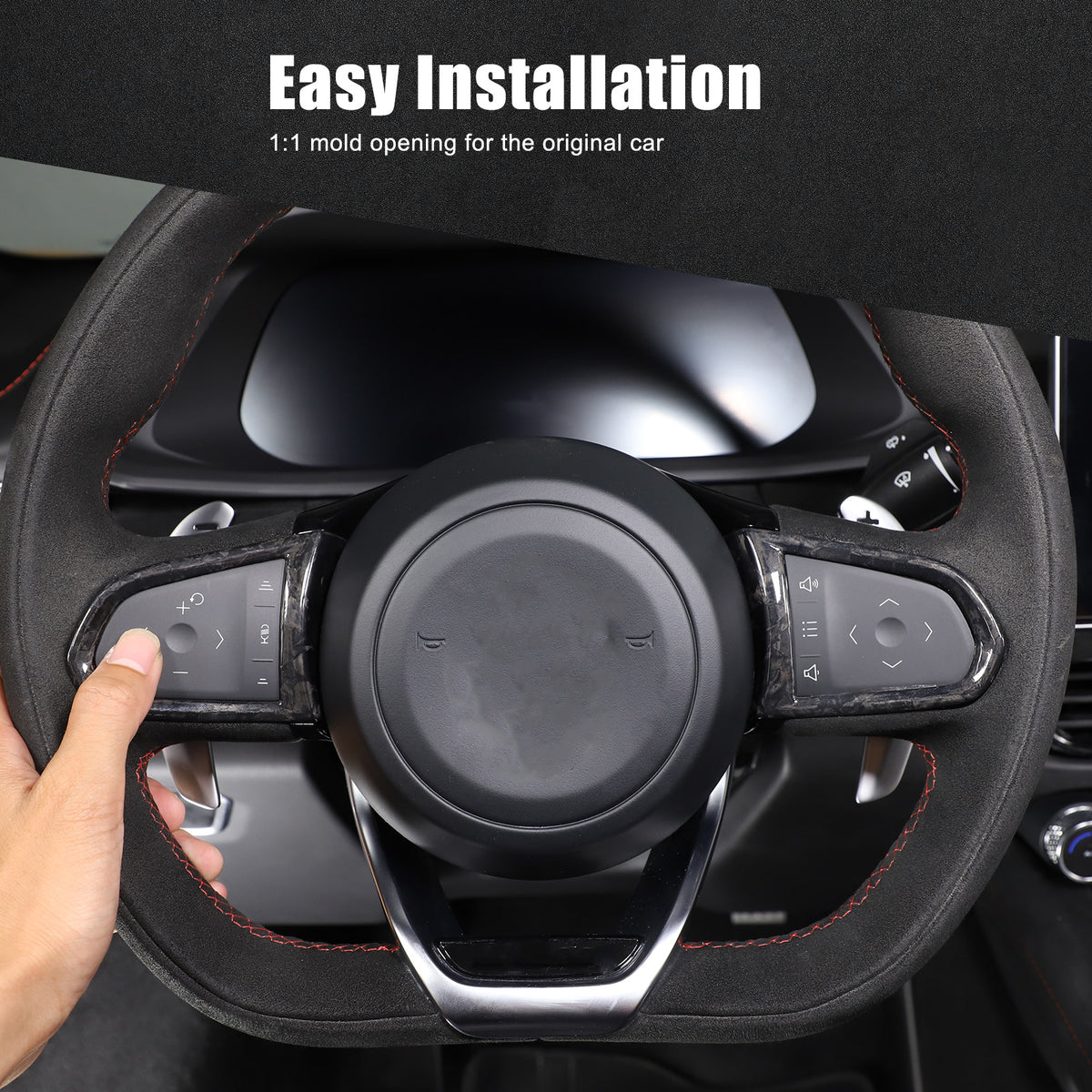 Forged Real Carbon fiber Steering Wheel Button Cover Trim For Lotus EMIRA 21-25 2