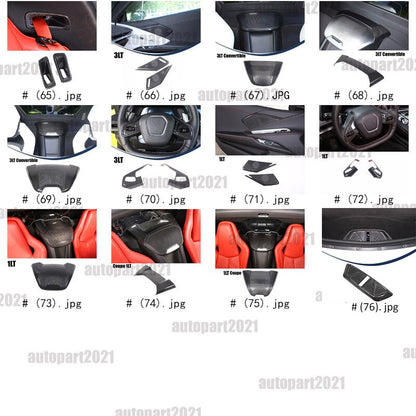 Real Dry Carbon Fiber Full Interior Center Set Trim Kit For Corvette C8 20-25 US - Styles 66-67 7