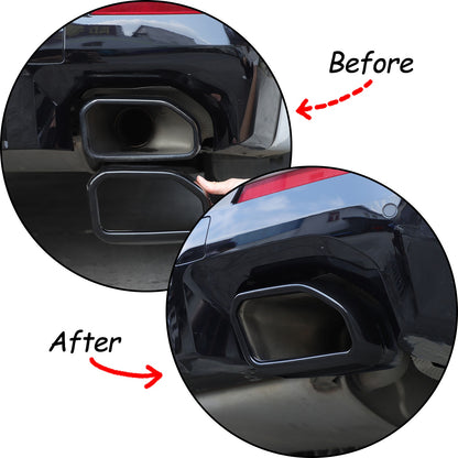 Steel Glossy Black Exhaust Tailpipe Tip Trim For BMW X3 G01 X4 G02 2022-2024 5