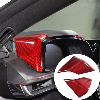 Red Real Carbon Fiber Full Interior Set Decor Trim Kit for Corvette C8 20-25 - Styles 6-10 49