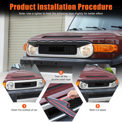 Front Grille Headlight Upper Molding Trim For Toyota FJ Cruiser 2007-2021 5