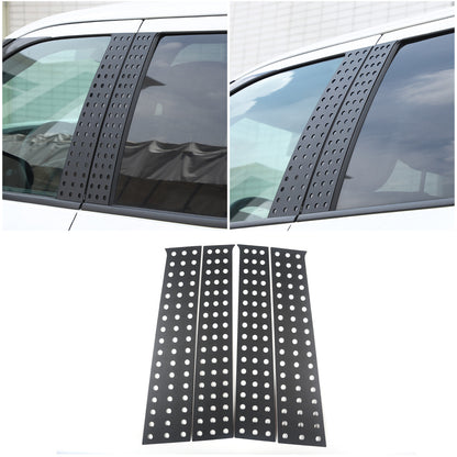 Black Aluminum Alloy Window Center Pillar Trim Panel For Toyota Tundra 2022+ 1