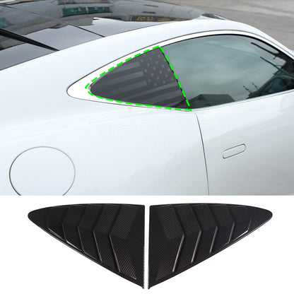 ABS Carbon Fiber Rear Side Window Louver Cover For Jaguar F-TYPE Coupe 13-24 12