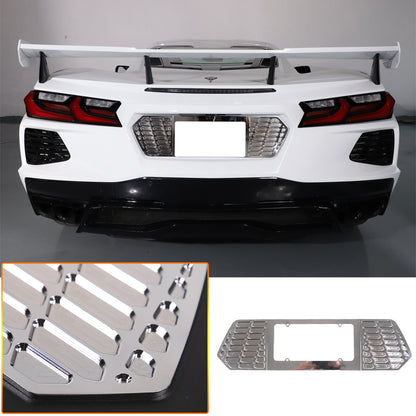 Aluminum Alloy Exterior Hood Engine License Plate Trim For Corvette C8 2020+ US - Variants 11-15 84