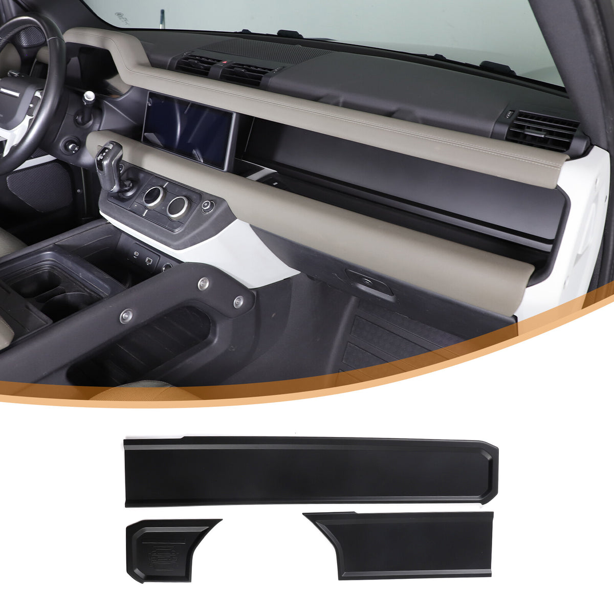 Matte Real Carbon fiber Dashboard wordmark Trim Cover For LR Defender 20-23 US 14