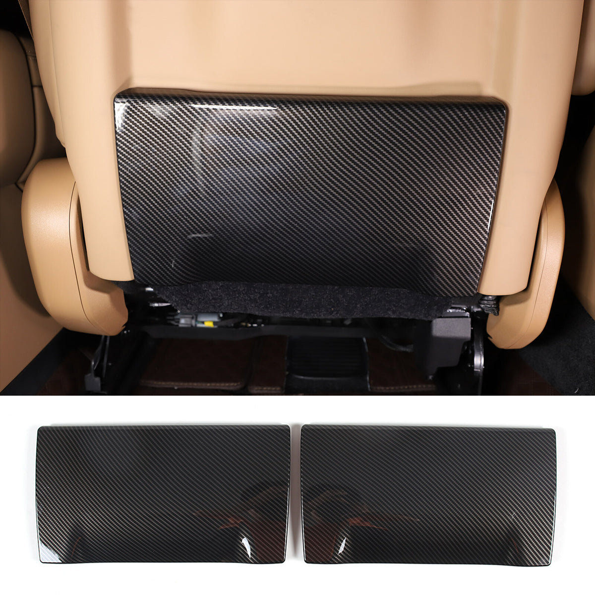 ABS Carbon Fiber Seat Back Anti-kick Panel Trim Cover For Range Rover Sport 2023 2