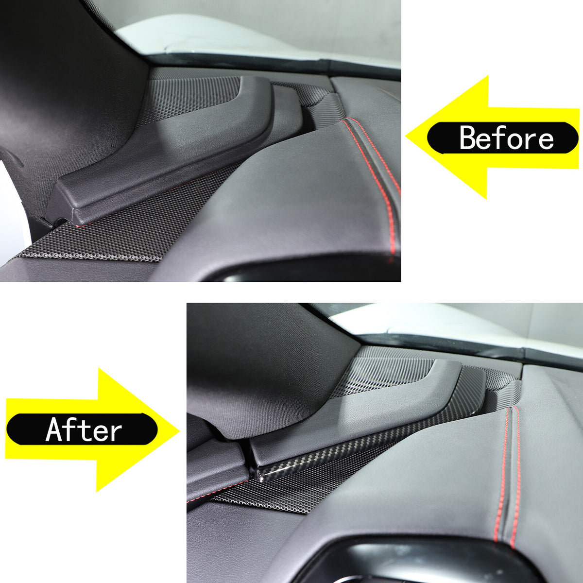ABS Carbon Fiber Interior Full Cover Trim Kit Set For Corvette C8 2020-2025 90