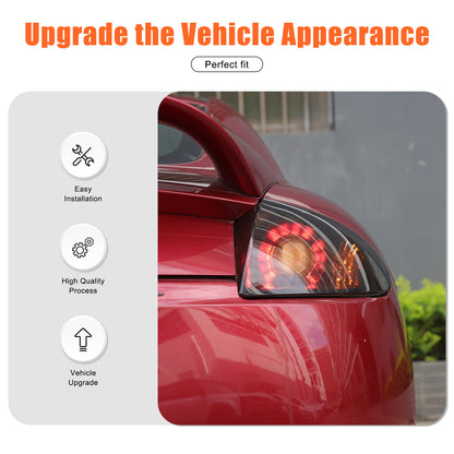 Smoked Black Rear Tail Light Guard Cover Trim For Mitsubishi Eclipse 2006-11 9