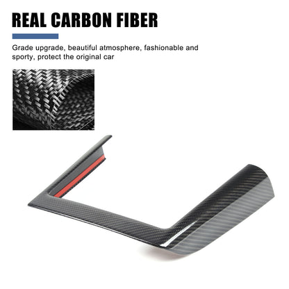 Real Dry Carbon Fiber Center Console Interior Trim Cover For Tesla Model 3 2023+ 6