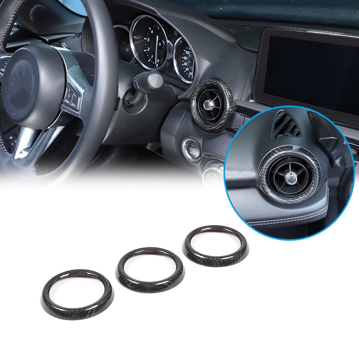 Real Dry Carbon Fiber Interior Center Trim For Mazda MX-5 Miata Convertible 16+ 13