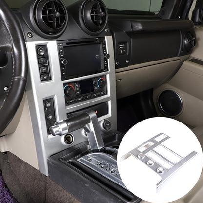 Silver ABS Interior Central Control Frame Cover Trim For Hummer H2 2003-07 5
