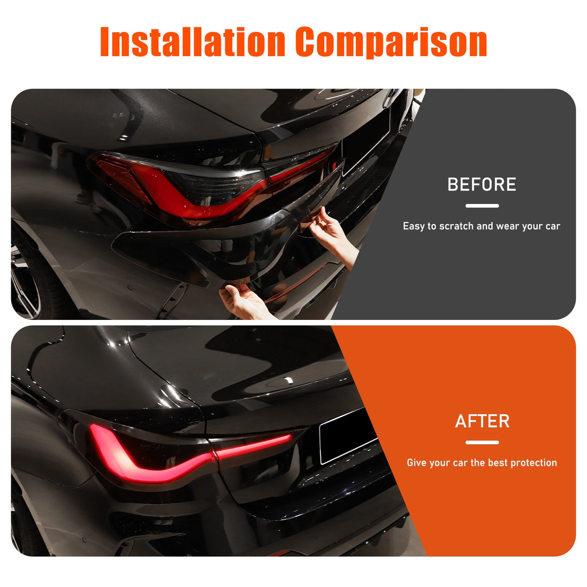 Smoked Rear Tail Light Guard Decor Cover Trim Bezels For BMW 4 Series 2021+ 21