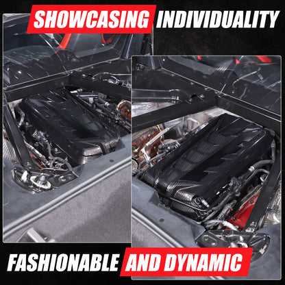 ABS Carbon Fiber Engine Bay Panel Cover in Edge Black For Corvette C8 2020+ 21