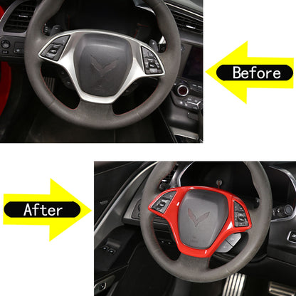 Sports Red ABS Interior Decoration Cover Trim Kit For Corvette C7 2014-19 - Styles 1-5 8