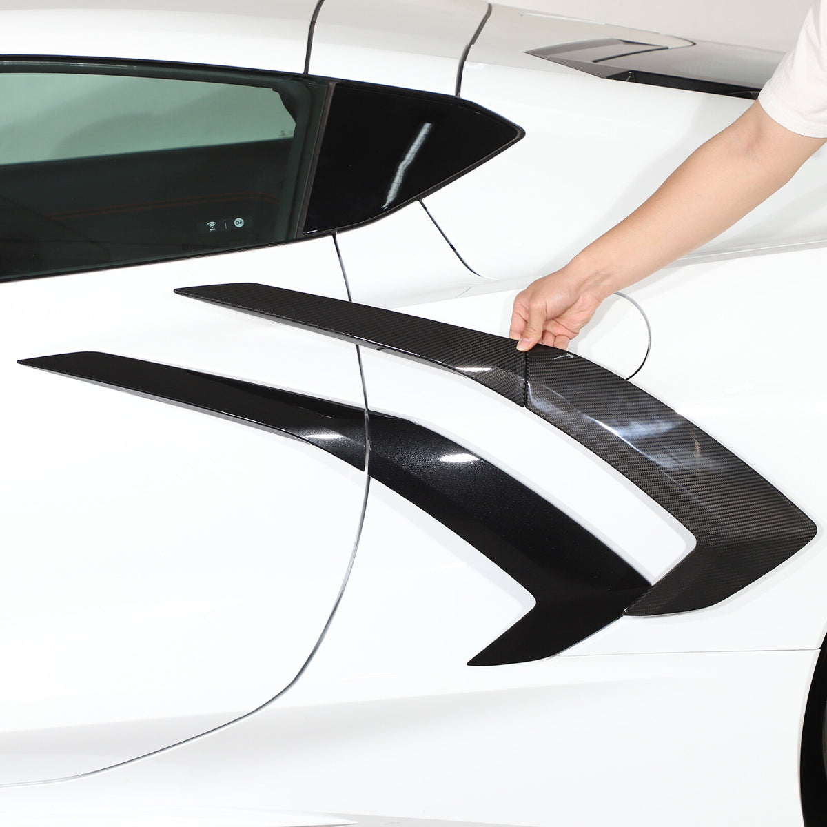 Real Carbon Fiber Full Exterior Set Decor Cover Trim Kit For Corvette C8 2020-26 46