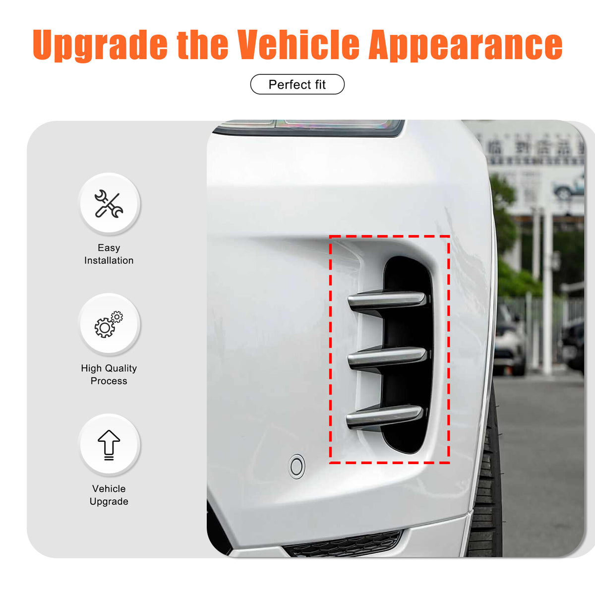 Carbon Front Fog Lamp Light Upper Strip Trim For LR Discovery Sport L550 24+ US 7