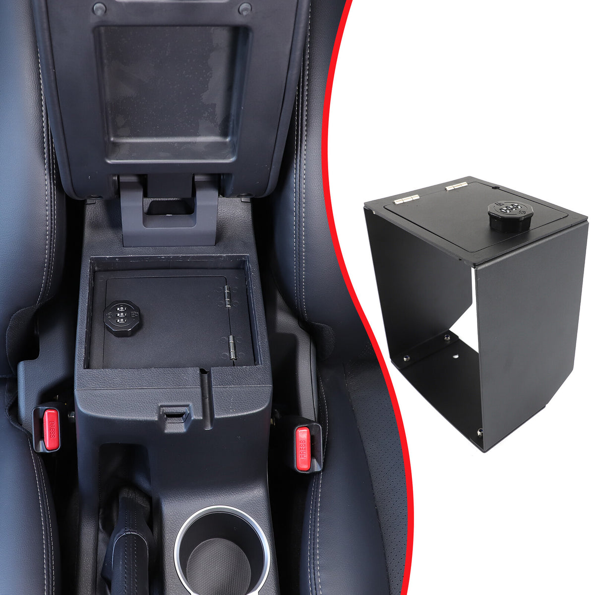 Center Safe GUN Storage Lock Box TRAY For Mitsubishi L200 Triton 19-23 US 9