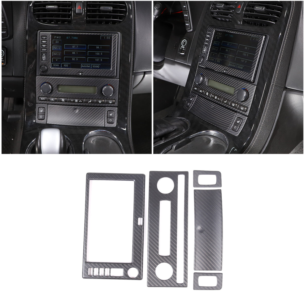 Matte Dry Real Carbon Fiber Center Console Trim Cover For Corvette C6 2005-13 31
