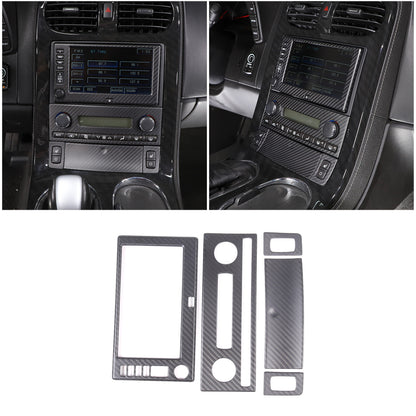 Matte Dry Real Carbon Fiber Center Console Trim Cover For Corvette C6 2005-13 31