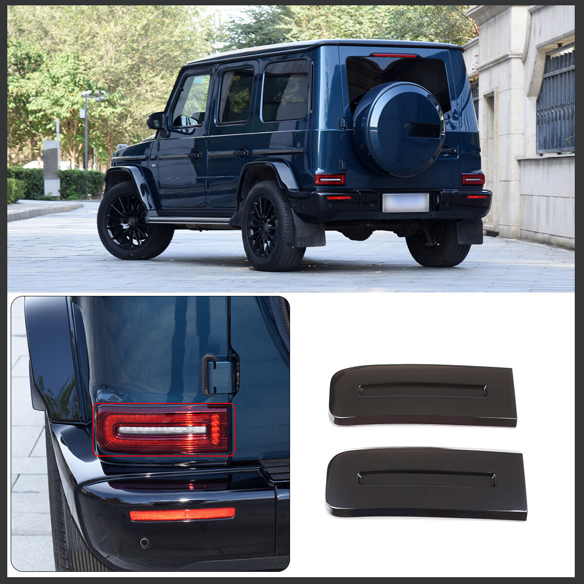 For G-Class W464 G500 G63 2019-2023 Rear Tail Light Lens Cover Trim Smoke black 24