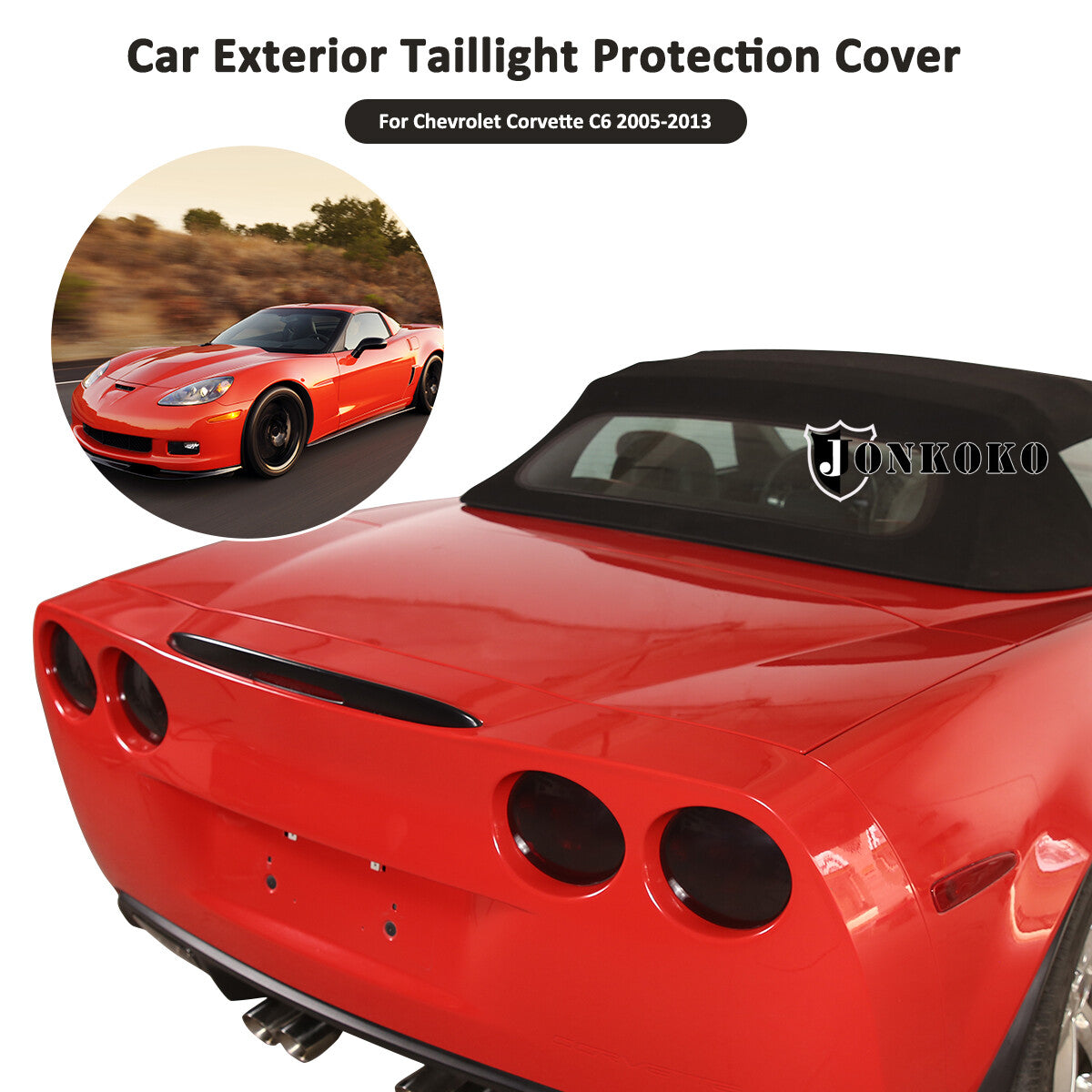 Smoked Black Front Headlight & Rear Tail Light Cover Trim For Corvette C6 05-13 62