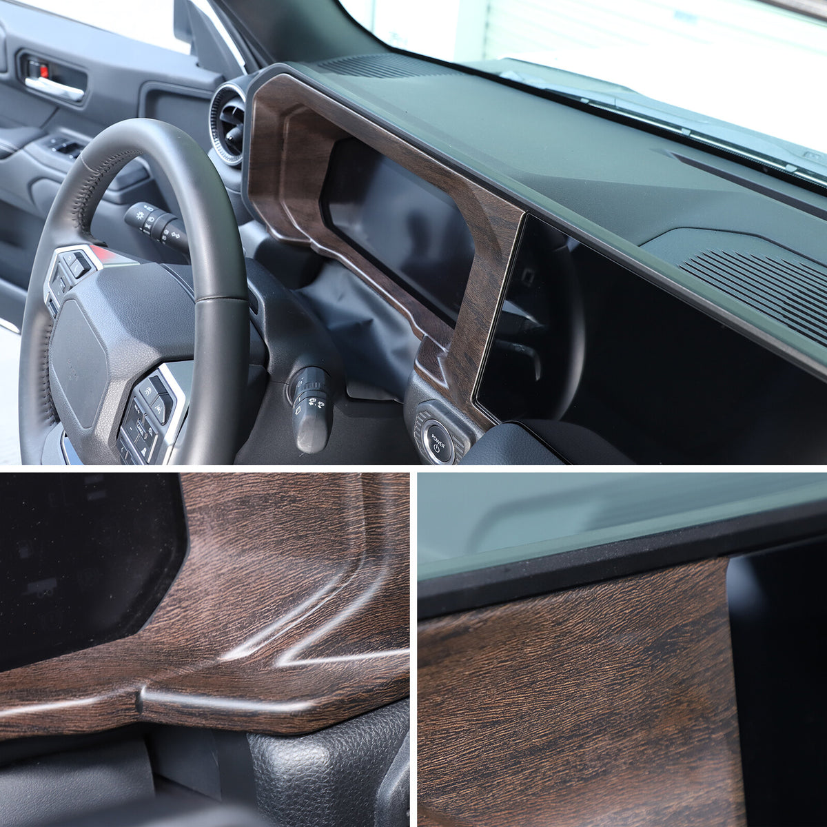 Wood Grain Dashboard Instrument Trim For Toyota Land Cruiser Prado LC250 24+ 16