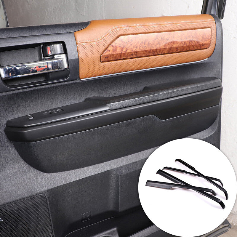 Matte Black Inner Door Armrest Panel Trim For Toyota Tundra Crew Cab 2014-2020 2