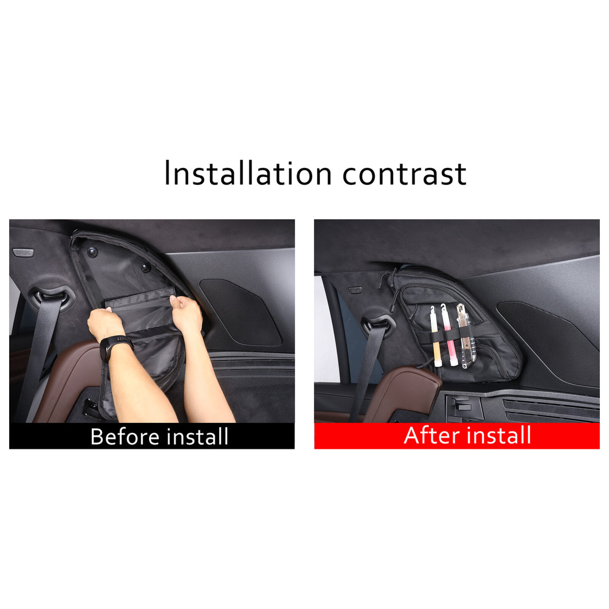 Car Trunk Right Side Window Storage Bag Tool Bag For BMW X5 2019-2023 11