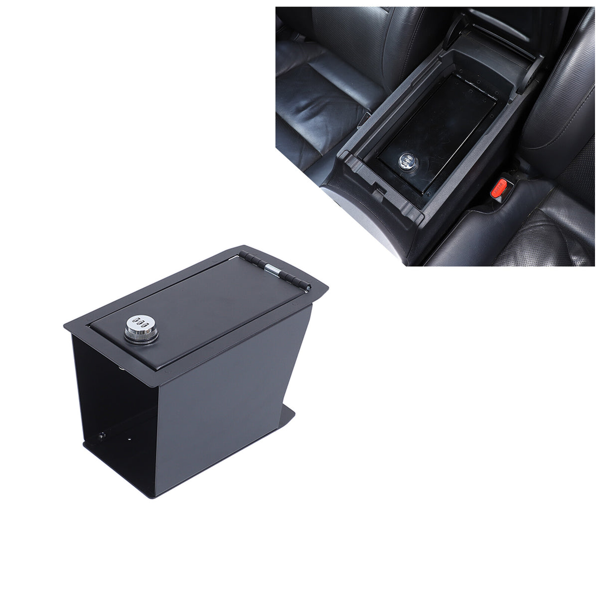 Black Steel Center Console Safe GUN Storage Lock Box W/ TRAY For Acura RDX 13-17 1