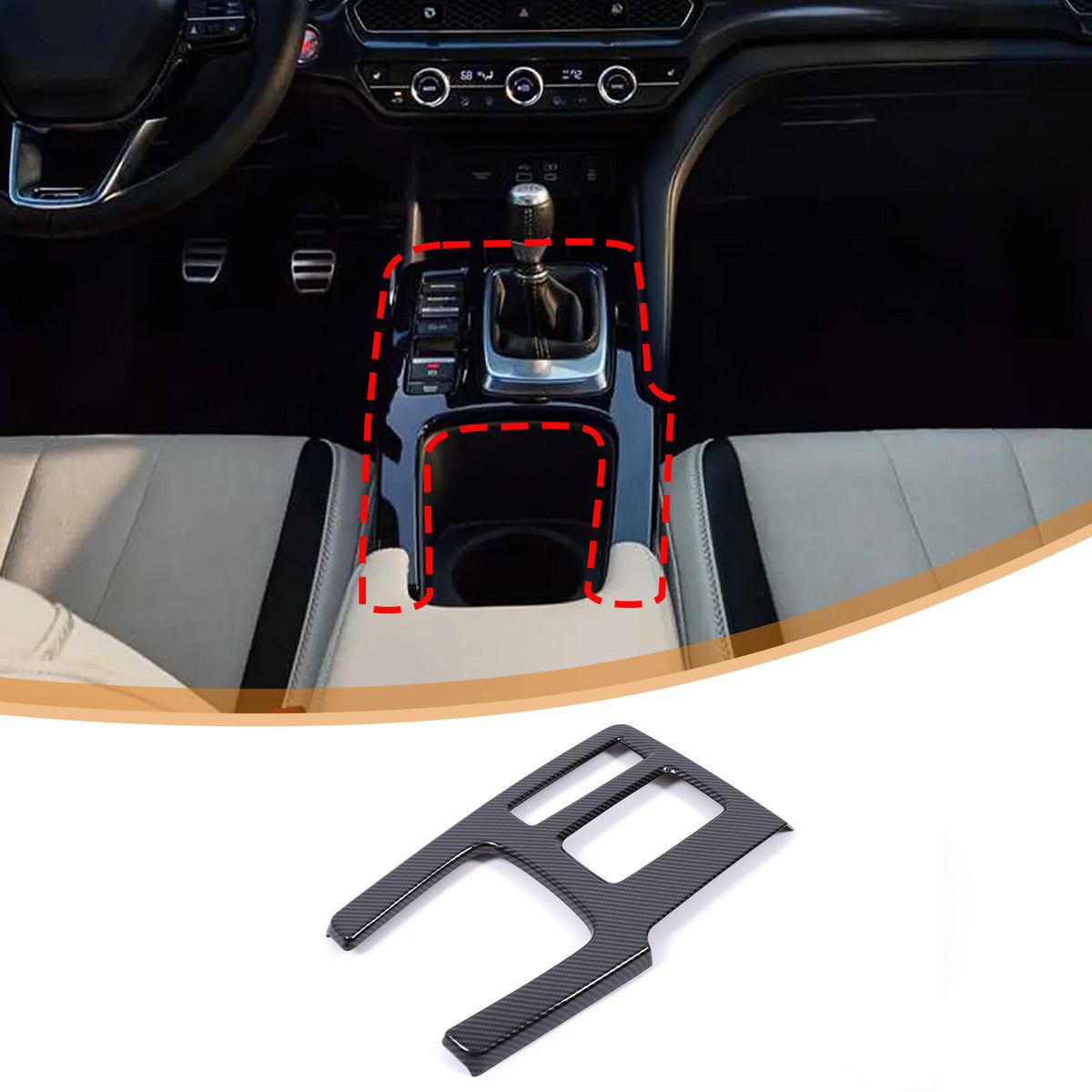 ABS Carbon Fiber Center Console Gear Shift Frame For Acura Integra 2023-2024 9