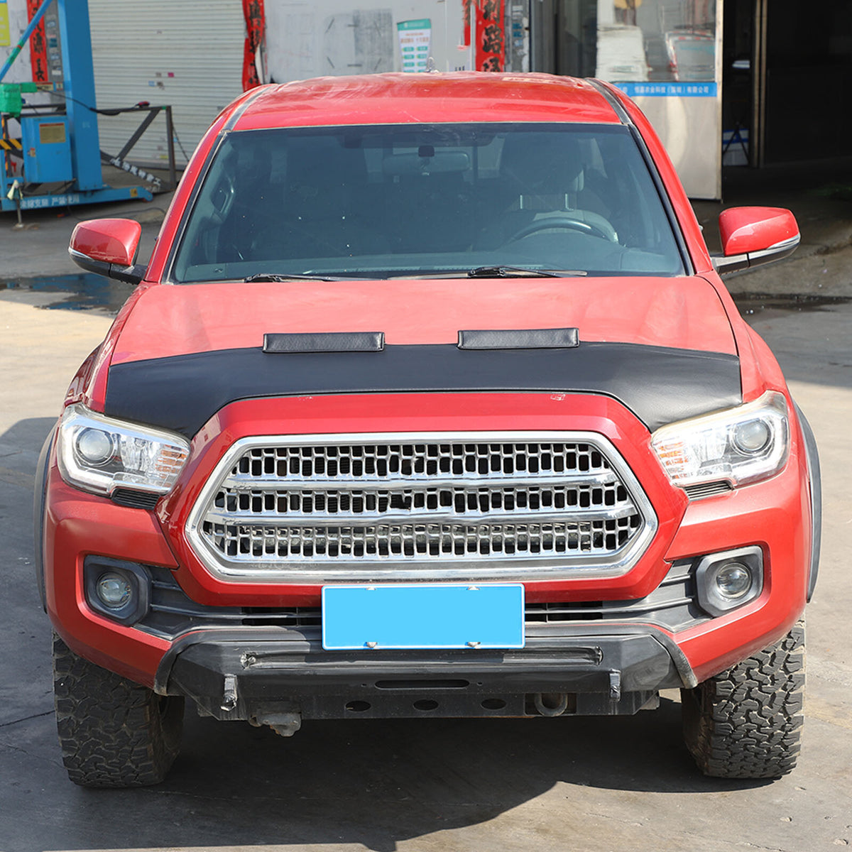 Front PU Leather Hood Cover Protector Bra Trim Cover For Toyota Tacoma 2016-23 7