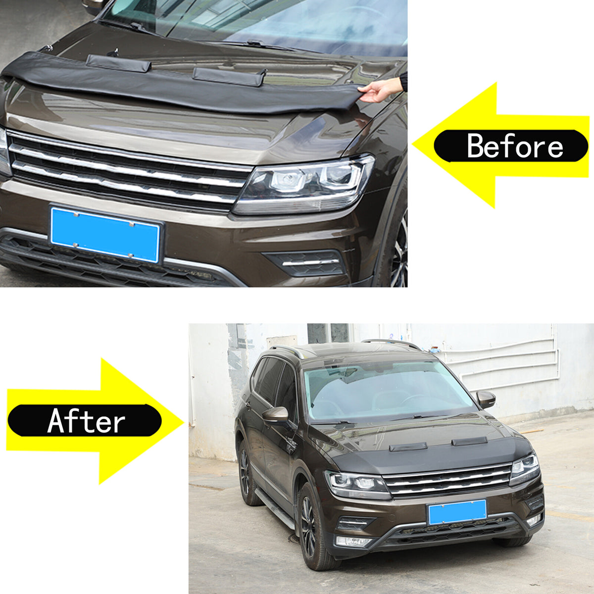 Car Bonnet Bug Shield Hood Protector Deflector FOR VW Tiguan 2018-2021 US 12