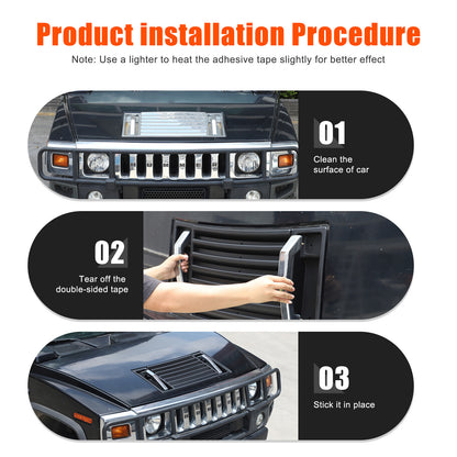 ABS Matte Black Front Hood Grille Engine Cover Trim for Hummer H2 2003-2009 US 24
