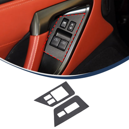 Real Carbon Fiber Window Lift Switch Button Trim For Nissan GTR R35 2008-2016 2