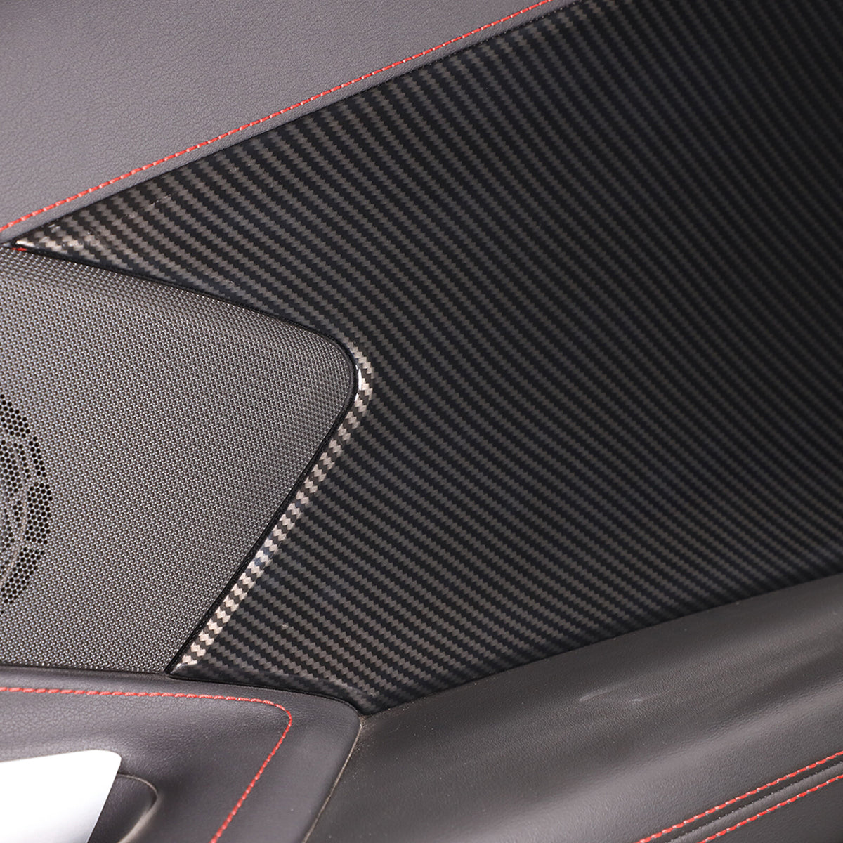 ABS Carbon Fiber Interior Anti-Kick Door Panel Cover Trim Kit For Corvette C8 10